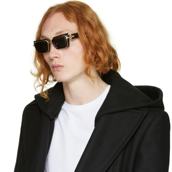 Balmain Men Sunglasses Titanium Black Gold Grey Rectangle ADMIRABLE BPS-130A-52 - Picture 14 of 14